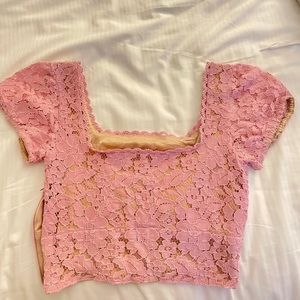 Pacsun Rose Pink Lacy Top